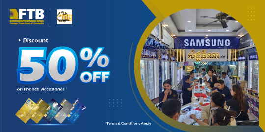 Enjoy special offer at Piseth Phone Shop, 50% off on Accessories and 5$ off on Mobile Phone purchase